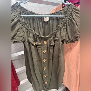Olive Green Adorable Large Top